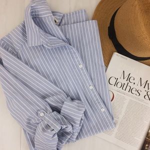 a.moon • Oversized Striped Tunic Shirt